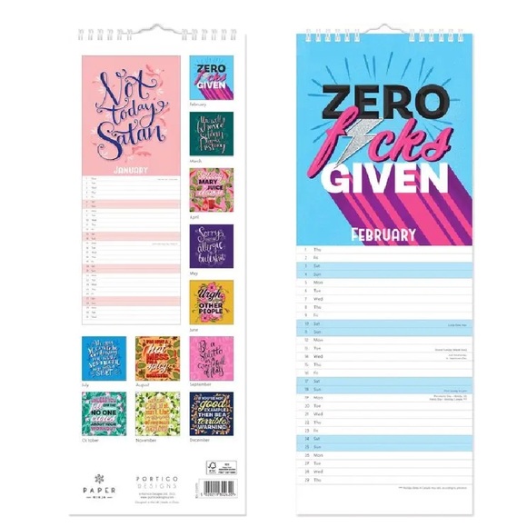 Portico Designs 2024 Paper Ninja Slim Calendar - Picture 3 of 4